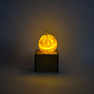 Jack-o-Lantern Pumpkin with and without Led Light and Wood Box